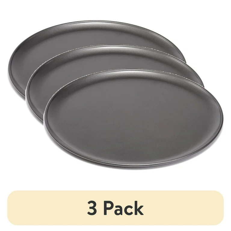(3 pack) Mainstays 16 inch Non-Stick Pizza Pan, Large, Gray | Walmart (US)