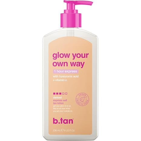 b.tan Dark Self Tanner Lotion | Glow Your Own Way, 1 Hour Express - Daily Quick Sunless Tanning C... | Amazon (US)