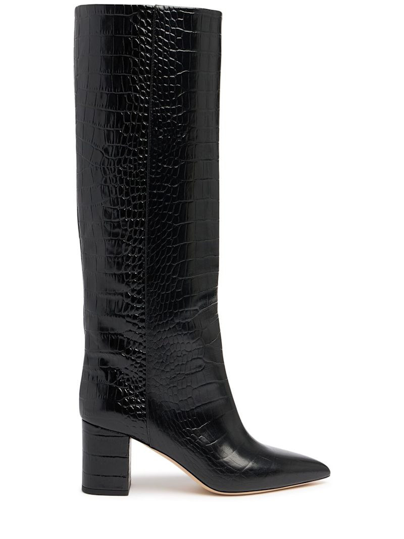 70mm Anja croc embossed boots | Luisaviaroma