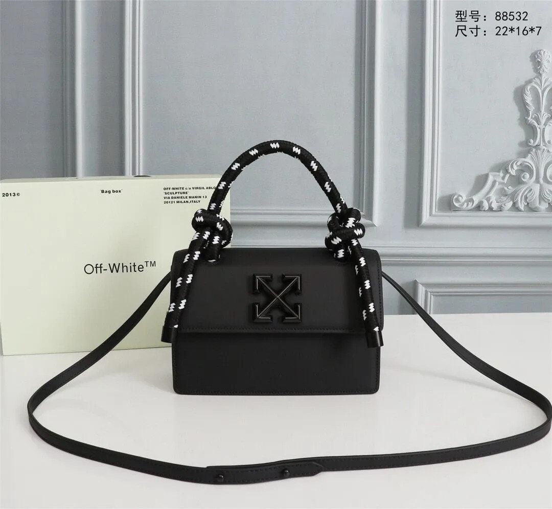 OFF White Bags 1:1 Dupe Jitney Handbags Cross BodyBag Two Straps Leather Preminum Bags SL0911 Fro... | DHGate