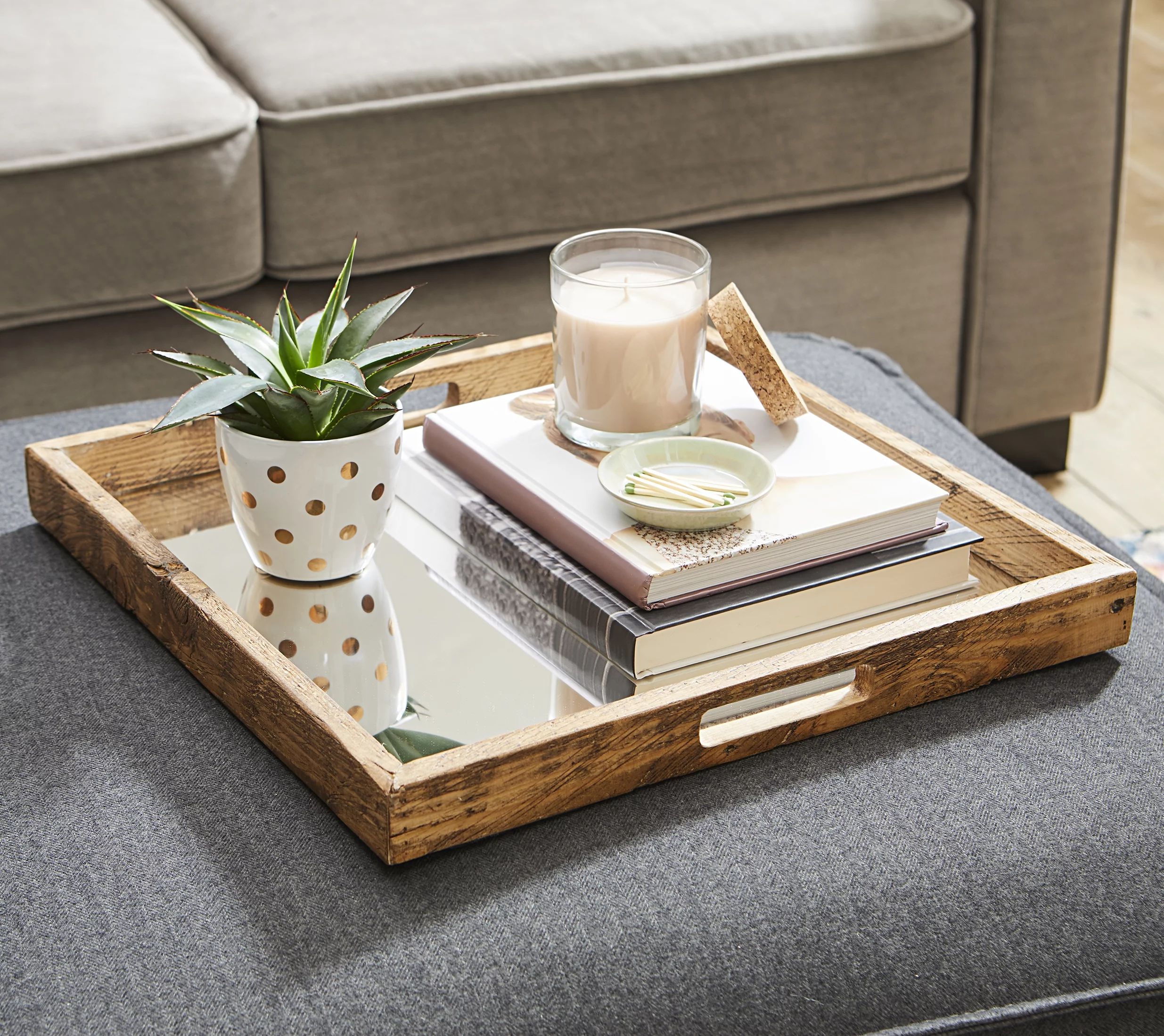 Better Homes & Gardens Solid Wood Tray With a Mirrored Bottom - Walmart.com | Walmart (US)