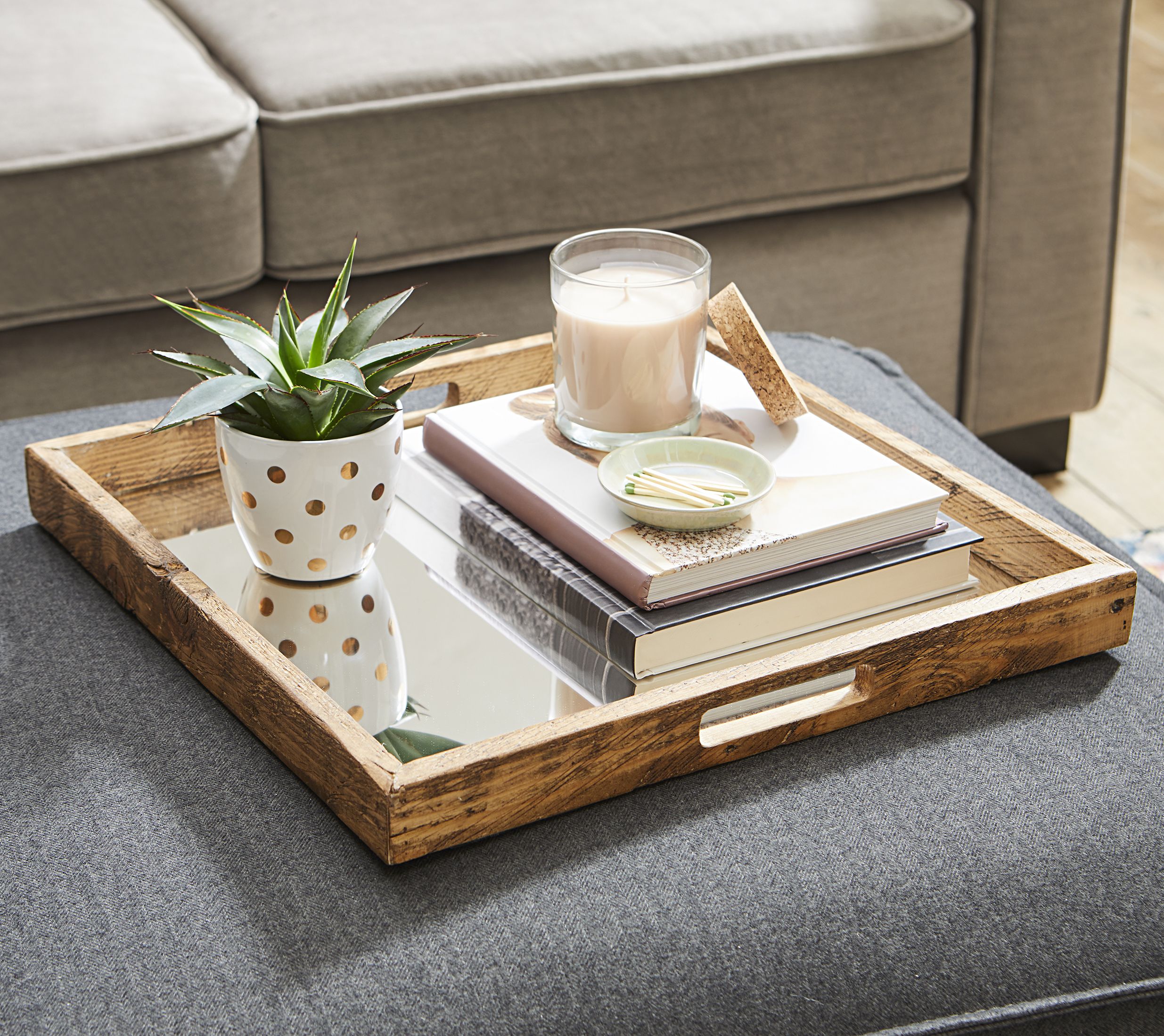 Better Homes & Gardens Solid Wood Tray With a Mirrored Bottom | Walmart (US)