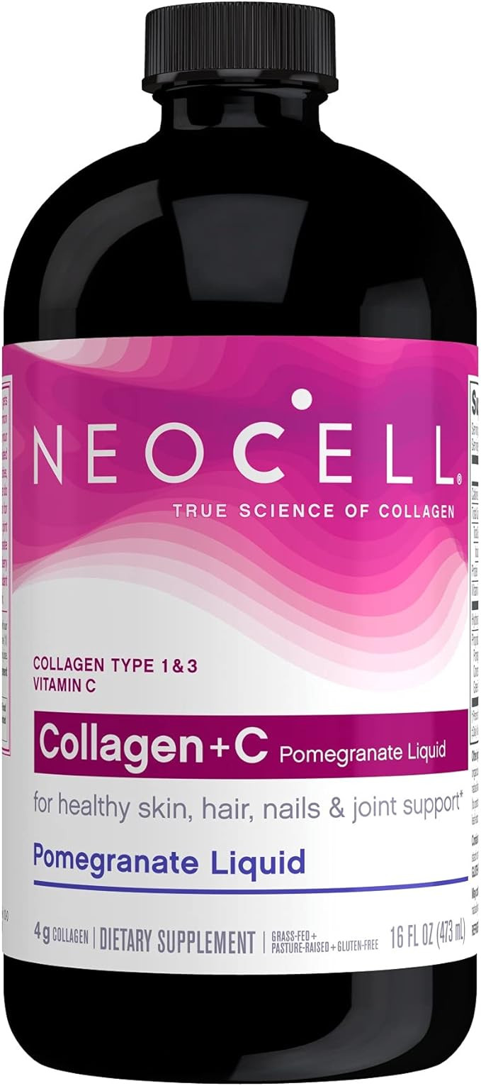 NeoCell Collagen +C Pomegranate Liquid, 4g Collagen Types 1 & 3 Plus Vitamin C, Healthy Skin, Hai... | Amazon (US)