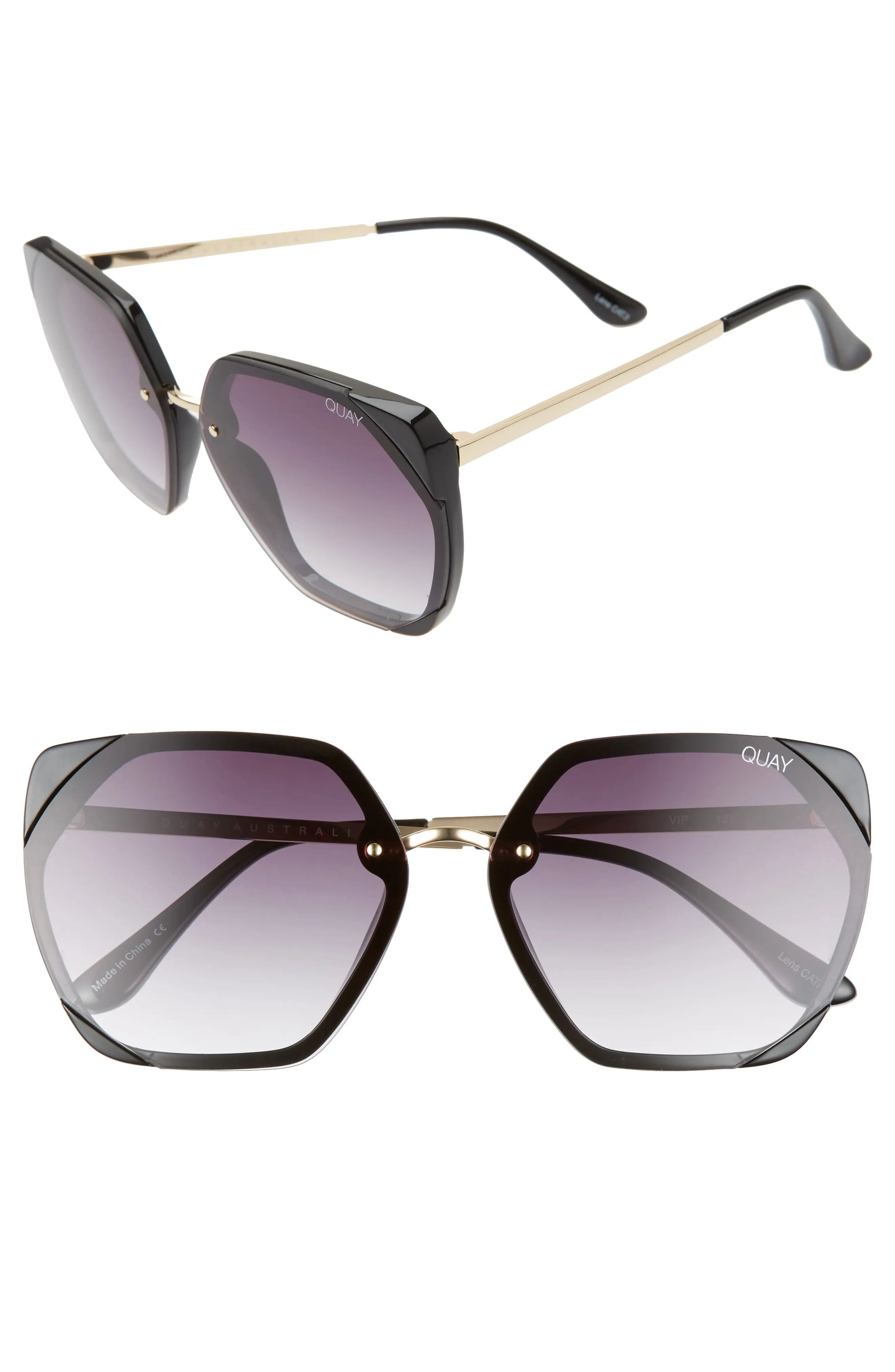 Women's Quay Australia Vip 58mm Gradient Geometric Sunglasses - | Nordstrom