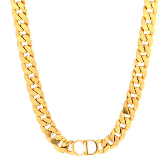 Metal CD Choker Necklace Gold | FASHIONPHILE (US)