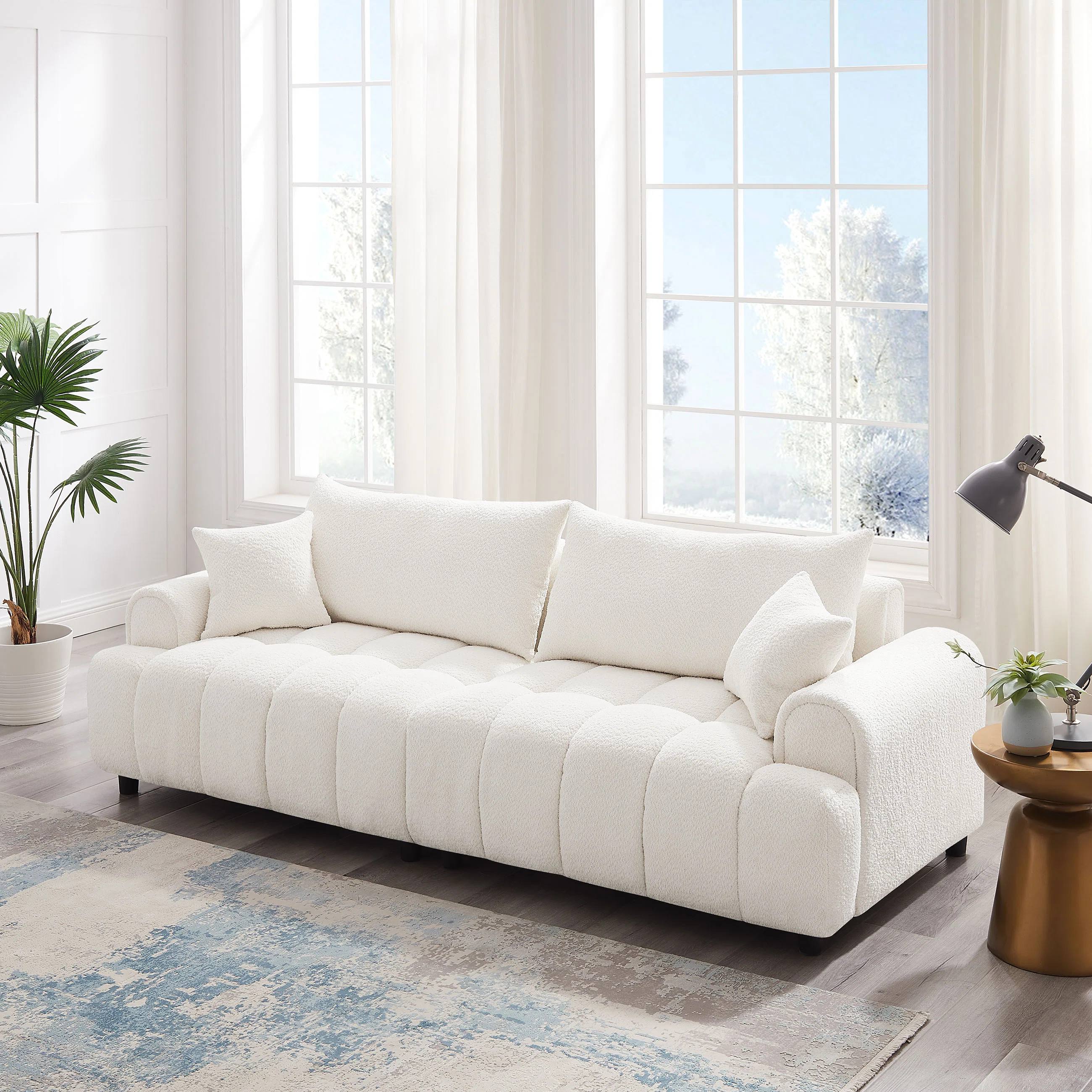 Latitude Run® Perona 91'' Luxury Modern Tufted Boucle Sofa & Reviews | Wayfair | Wayfair North America