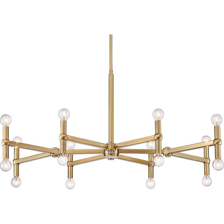 Possini Euro Marya 37" Wide Satin Brass 16-Light Modern Chandelier | Lamps Plus