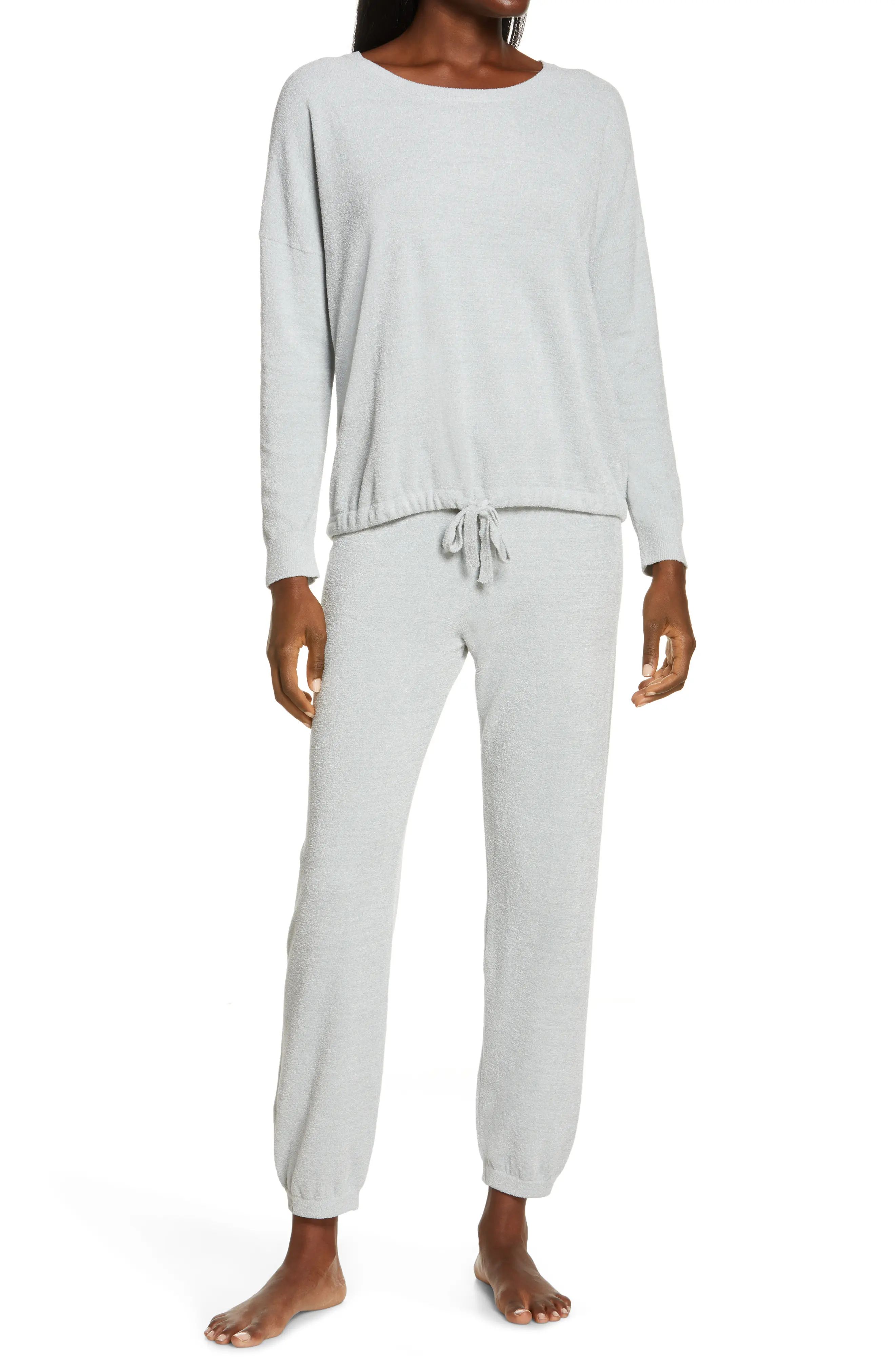 Barefoot Dreams(R) CozyChic(TM) Luxe Long Sleeve Pajamas in Ocean at Nordstrom, Size Large | Nordstrom