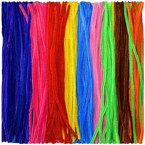 Multicolor Pipe Cleaners Craft (200 Pieces) Chenille Stems 10 Colors for DIY Art Decorations Creative (6 mm x 12 Inch) | Amazon (US)