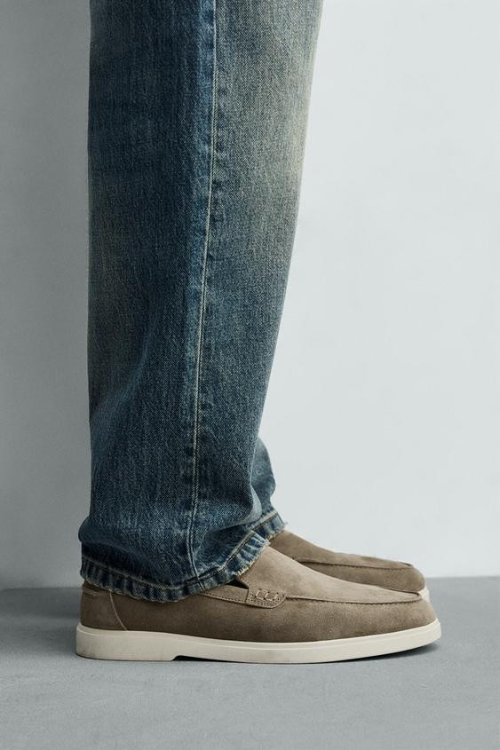 Zara - Casual Leather Loafers - Men - Brown - Men | Zara US