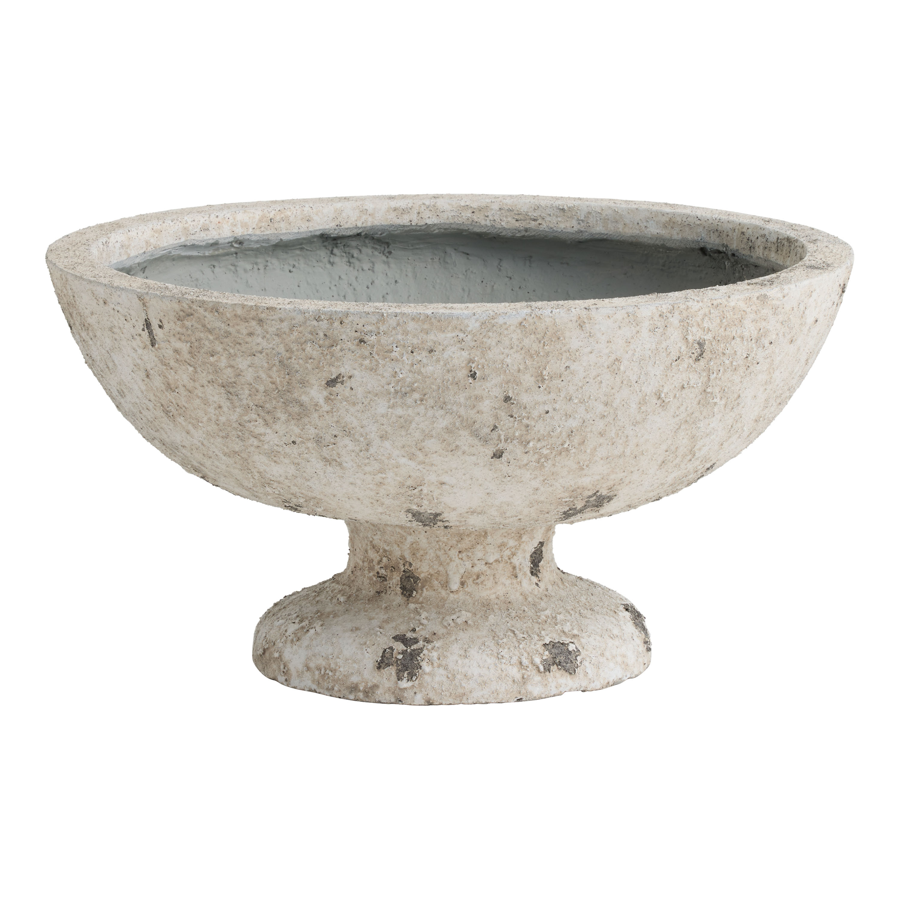 Naelina White Cement Atlas Pedestal Outdoor Planter | World Market