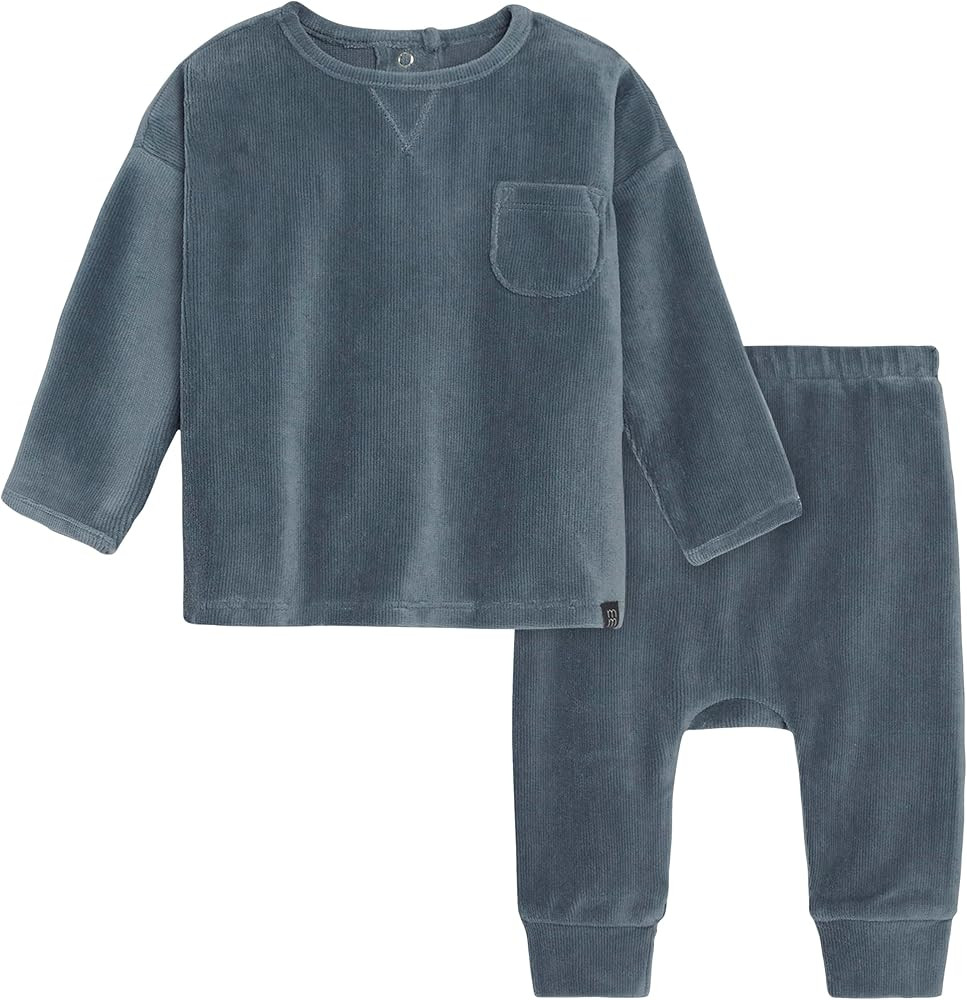Modern Moments by Gerber Baby Velour 2-Piece Drop Shoulder Top & Pant Set | Amazon (US)