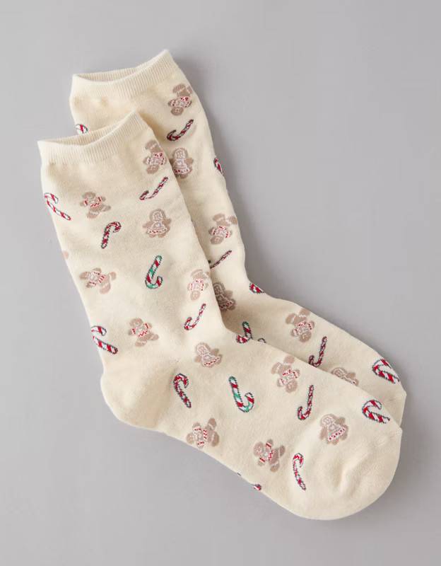 AE Gingerbread Crew Socks | American Eagle Outfitters (US & CA)