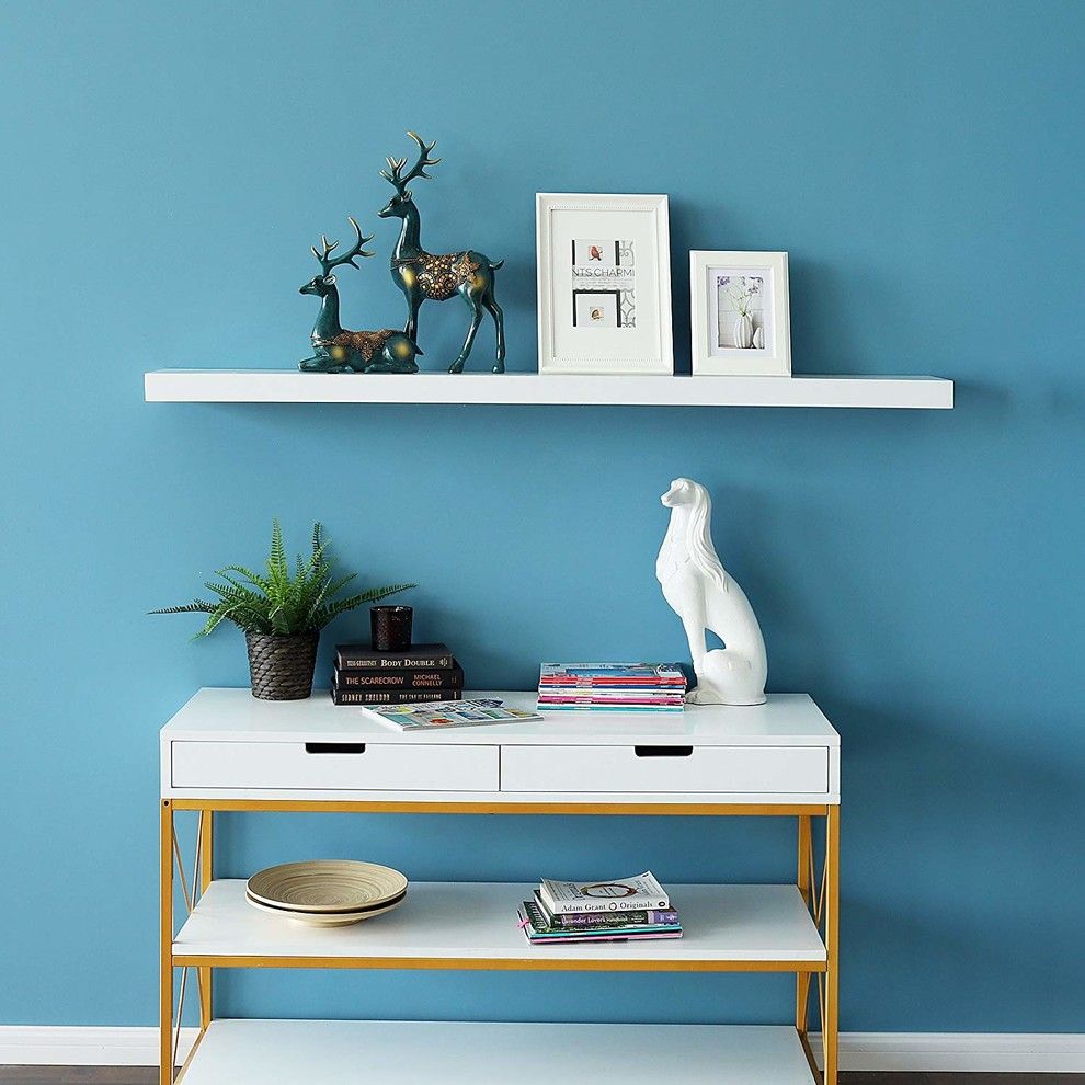 https://www.houzz.com/product/122267020-welland-new-chicago-floating-shelf-white-60-contemporary-dis | Houzz 