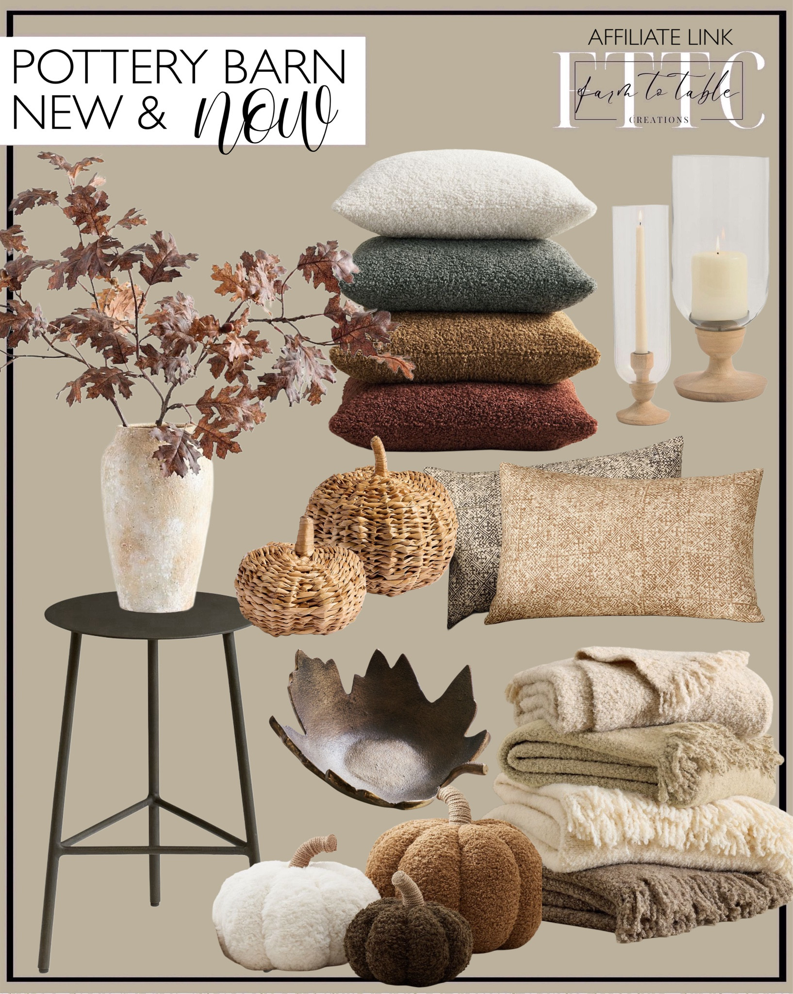Pottery Barn New & Now Finds. Follow @farmtotablecreations on Instagram for more inspiration.

Faux Oak Branch With Acorns. Briar Accent Table. Artisan Vase. Brass Leaf Object. Cozy Pumpkin Pillow. Kadence Turned Wood Hurricane Candleholders. Boucle Knit Throw. Gillian Embroidered Pillow. Brooks Printed Lumbar Pillow. Cozy Teddy Faux Fur Pillow. Handcrafted Woven Pumpkin.  Pottery Barn Fall Finds. Pottery Barn Finds. 



#LTKHome #LTKSeasonal #LTKFindsUnder50