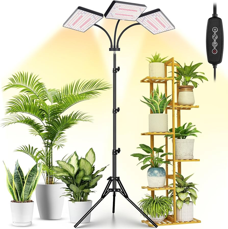 2024 LBW Grow Lights for Indoor Plants with Stand,642 LEDs Full Spectrum Standing Plant Light for... | Amazon (US)
