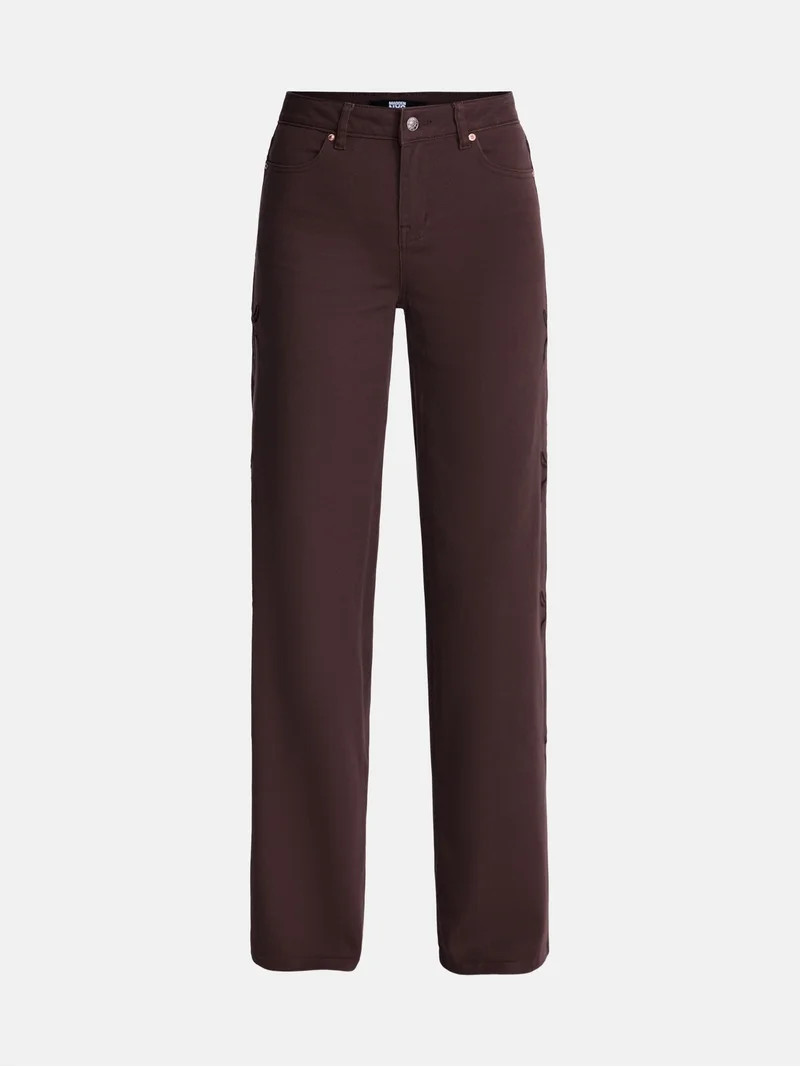 Madden NYC Women\u2019s Ultra 90's Jeans with Bow Embroidery, 32'' Inseam, Sizes 00-18 | Walmart (US)
