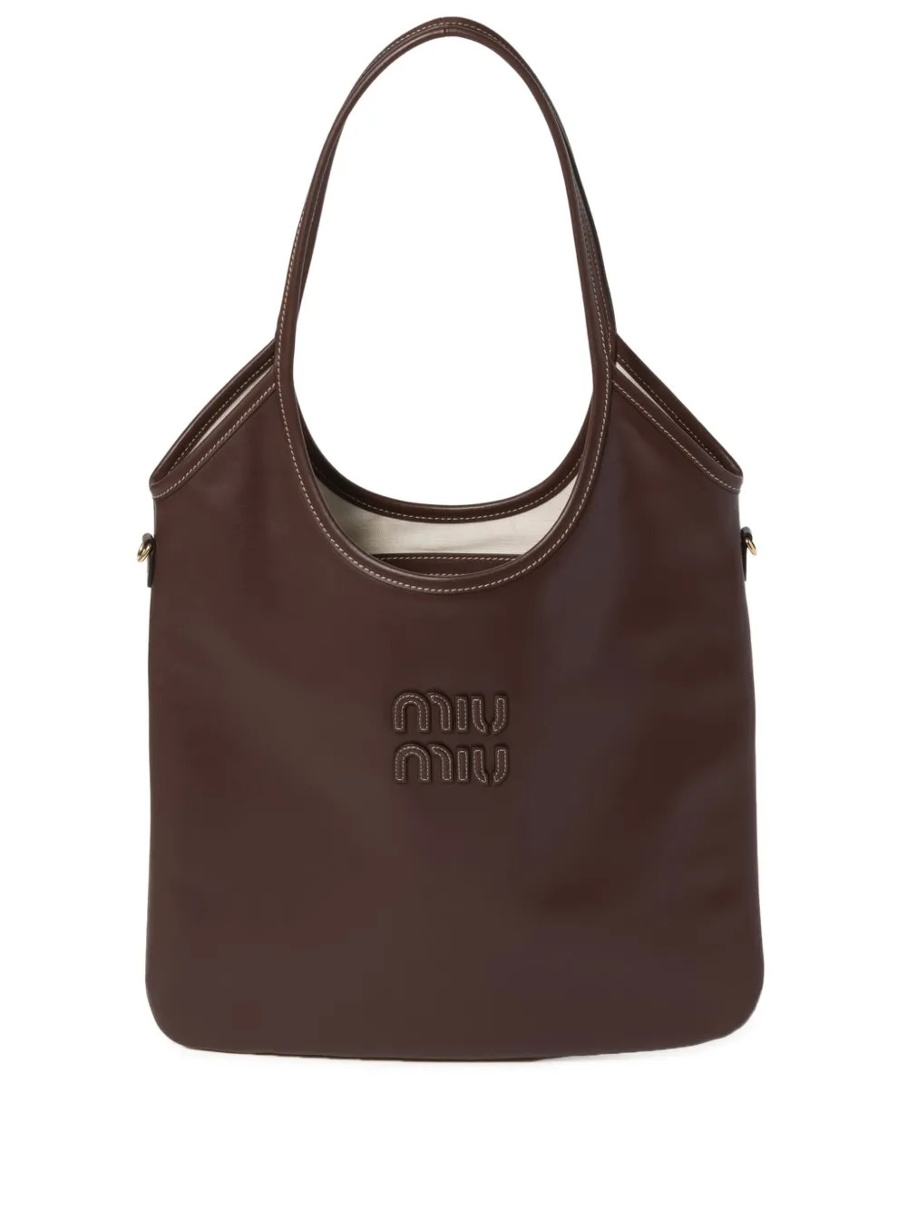 Miu Miu Ivy Tote Bag | Brown | FARFETCH AU | Farfetch Global