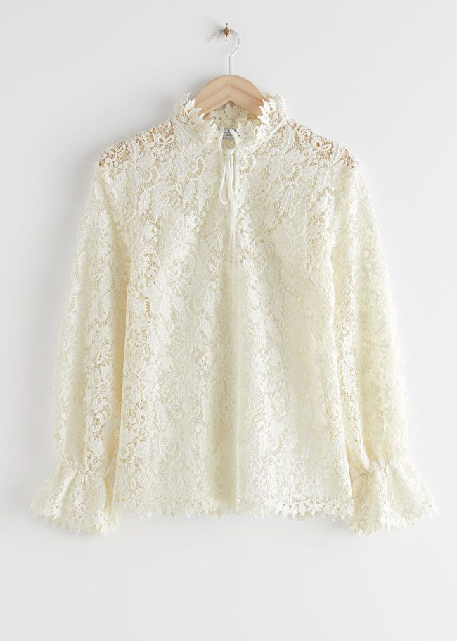 Relaxed Scalloped Ruffle Lace Blouse | & Other Stories (EU + UK)