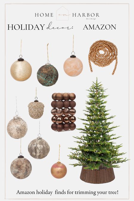 Amazon tree trimming: ornaments, beads, Christmas tree, tree collar. #founditonamazon 

#LTKHoliday #LTKhome #LTKSeasonal