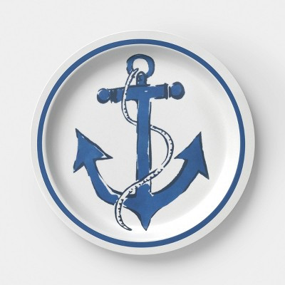 Melamine Dinner Plate Anchor Blue - Room Essentials™ | Target