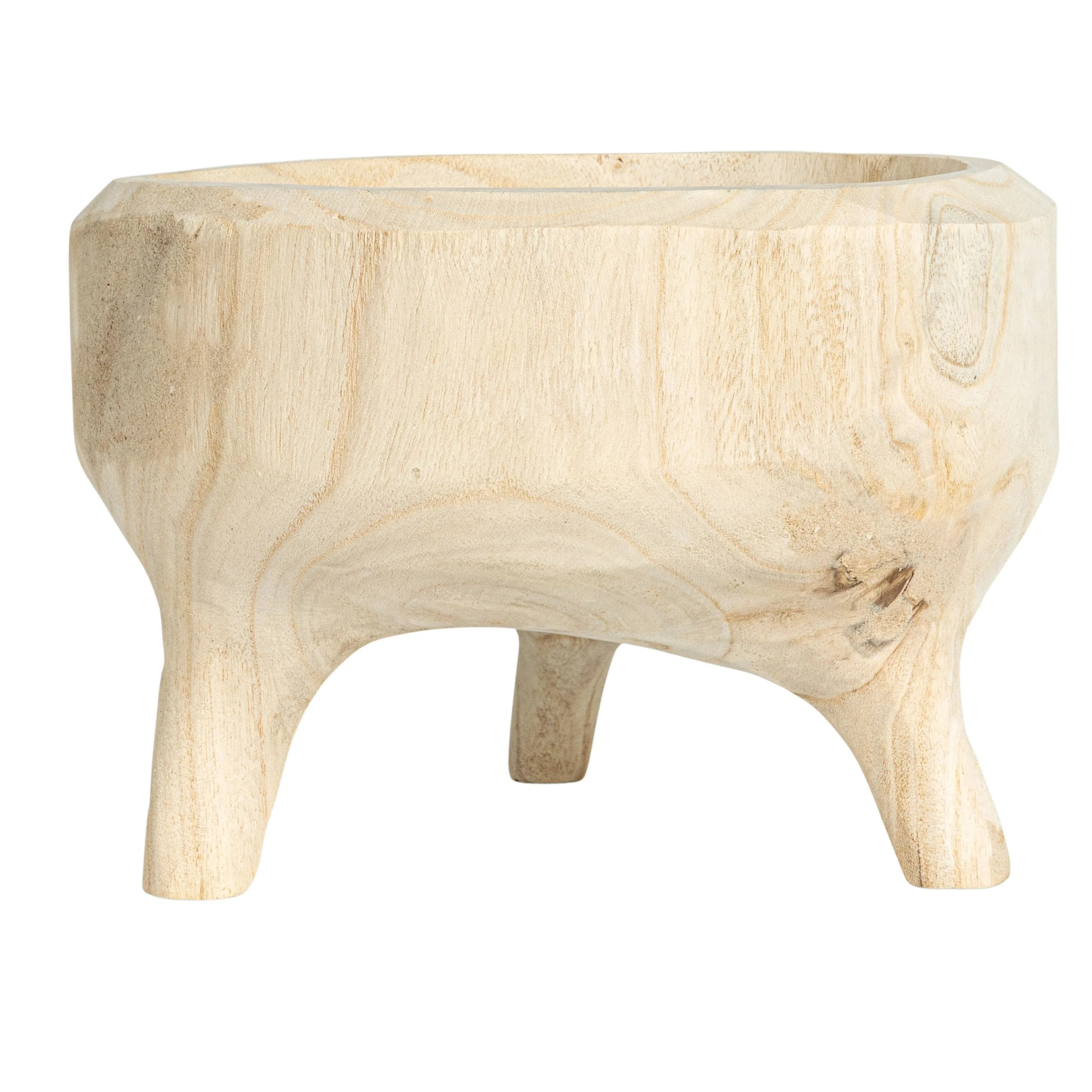 Rustic Paulownia Footed Wood Bowl | Wayfair North America