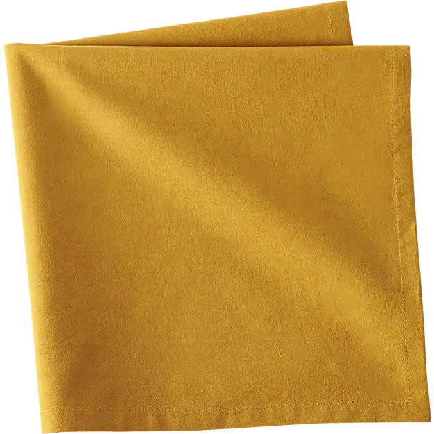 Poplin Mustard Yellow Napkin | CB2
