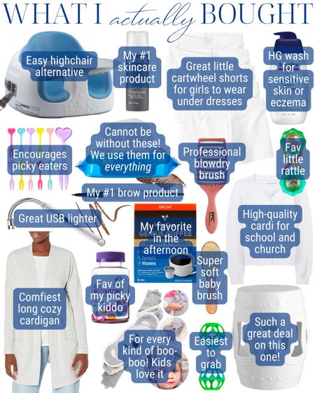 My tried and true! We use all of these almost daily in my house and I couldn’t recommend them enough! | what I actually bought | children’s toys | highchair | baby | leggings | cardigan | wet brush | Samsung frame TV | Amazon essentials | electric lighter | Paula’s choice | multivitamin | keto coffee | swaddle | power strip | metal trunk | gymnastics | monitor | sound machine 

#LTKGiftGuide #LTKfamily #LTKhome