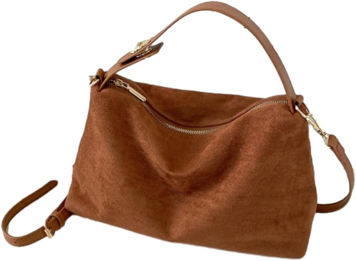 Retro Crescent Hobo Bags for Women Suede Crossbody Purse Slouchy Messenger Bag Satchel Handbag To... | Amazon (US)