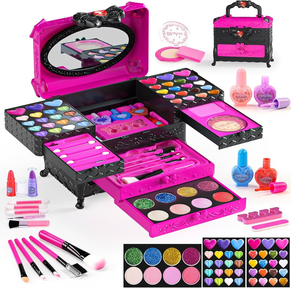 Kids Makeup Kit for Girl Toys - Girls Make Up kit, Real Washable Makeup Set for Girls Princess Gi... | Amazon (US)