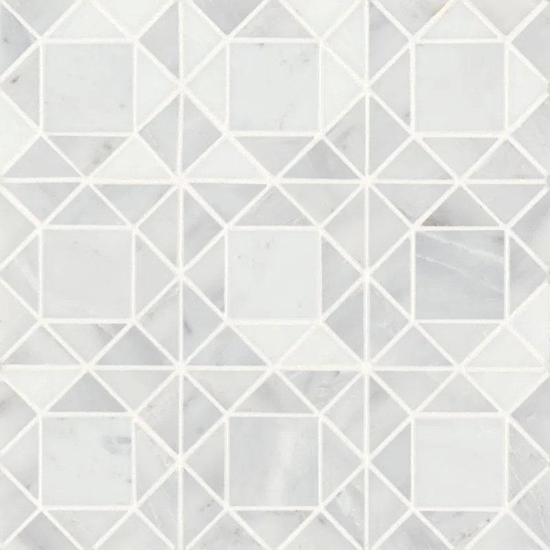 Monet Honed 11.75'' x 11.75'' Straight Edge Marble Mosaic Sheet Tile | Wayfair North America