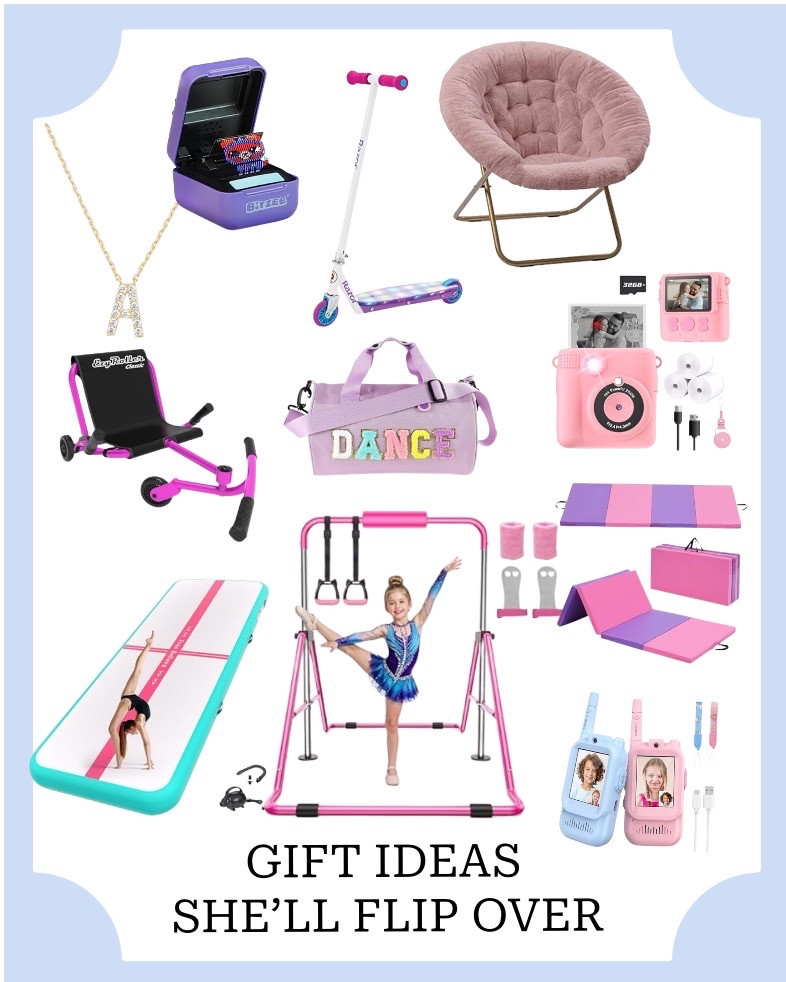 Girls gift ideas! Great birthday presents for your girls ages 6-12! Or for Valentine’s Day, Easter, graduation etc! Great for gymnastics and dance lovers! Cute duffel bag, scooters, pink fuzzy chair, tumbling track, mat, video walky talkies, digital camera w printer , bitzee, etc! 

#LTKKids #LTKmomlife #LTKValentine