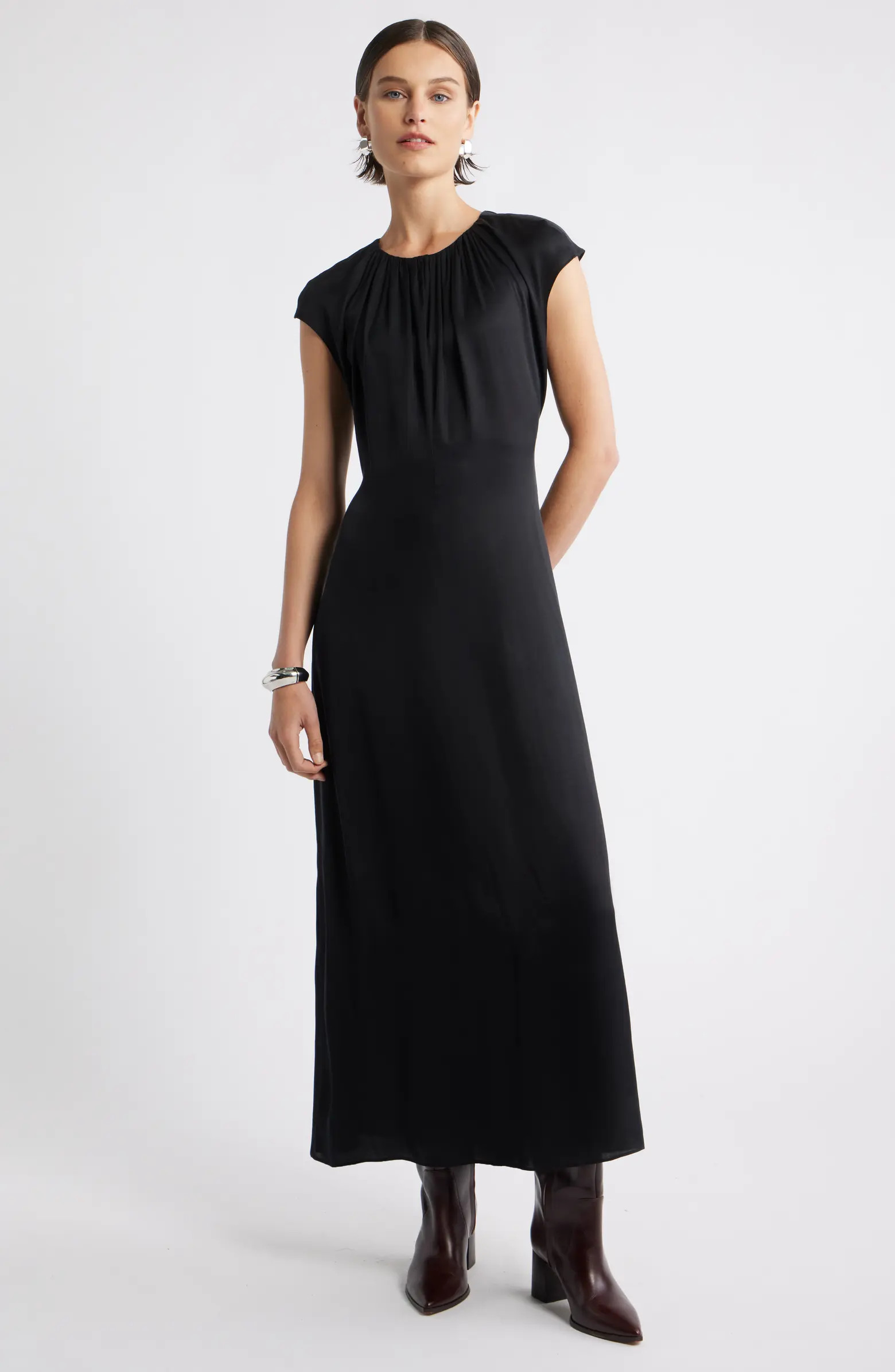 Nordstrom Shirred Cap Sleeve A-Line Dress | Nordstrom | Nordstrom