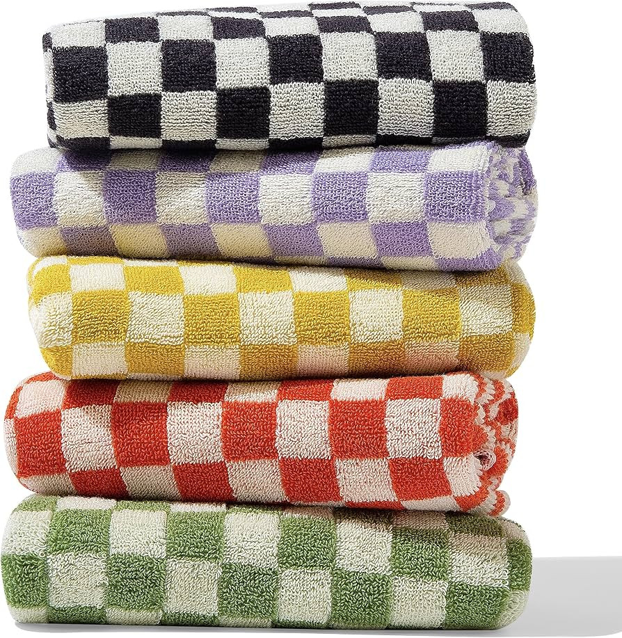 Luxurious Cotton Hand Towels Set of 5 - Soft, Absorbent, and Decorative for Bathroom, Kitchen, Sp... | Amazon (US)
