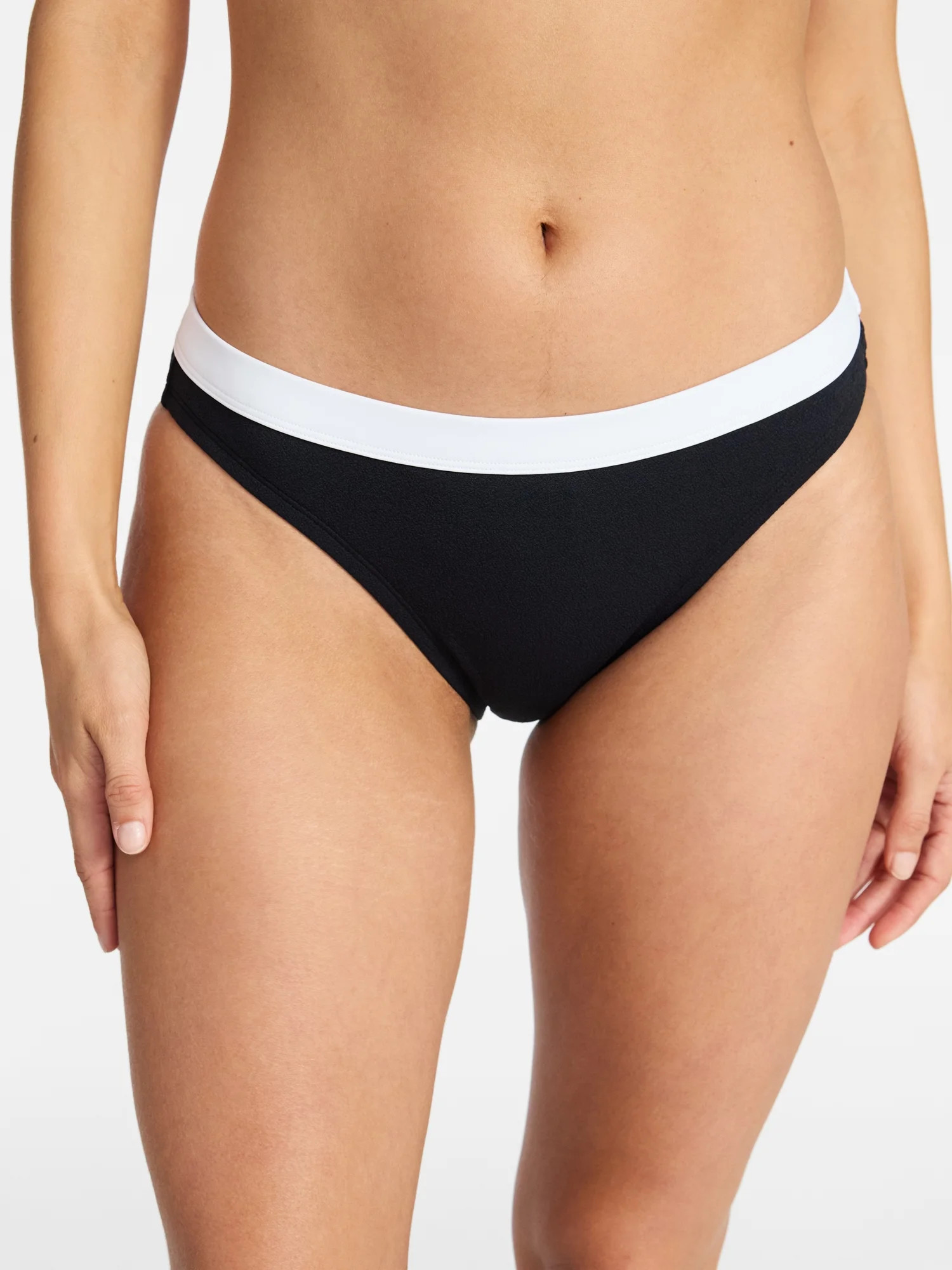 Time and Tru Women's and Women's Plus Size Shore Side Contrast Banded Bikini Bottoms, Sizes XS-3X | Walmart (US)