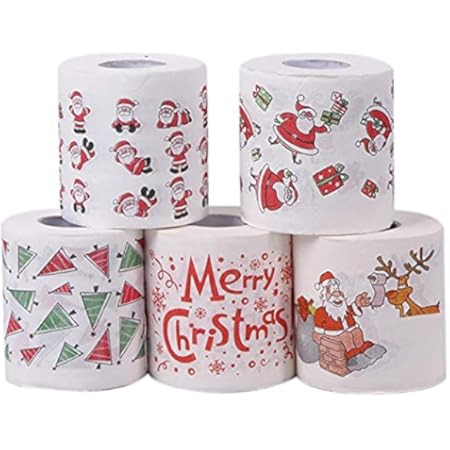 Amazon.com: AKOEE 4Pcs Christmas Toilet Paper Decorations,Christmas Tree and Santa Claus Printed Tis | Amazon (US)