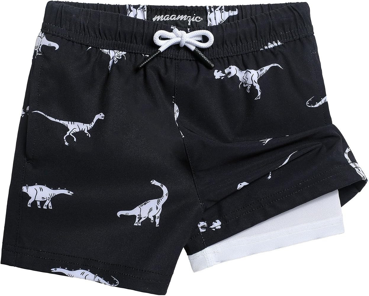 maamgic Boys Swim Trunks with Compression Liner 4-Way Stretch Quick Dry Bathing Suit Toddler Beac... | Amazon (US)