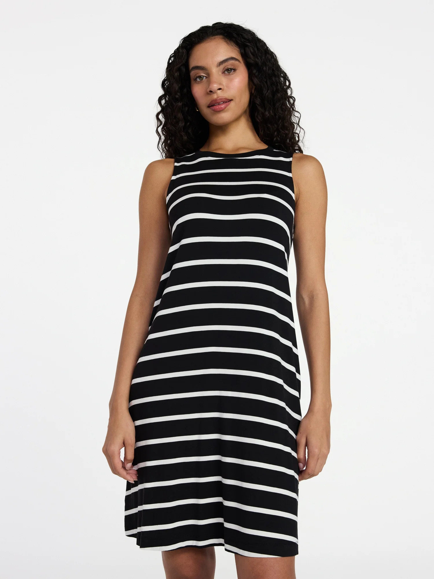 Time and Tru Women's Sleeveless Knit Swing Dress, Sizes XS-XXXL | Walmart (US)