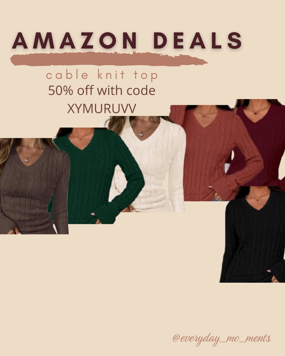 $10 ends 9/3

Amazon fashion
Amazon deals
Cable knit top

#LTKSaleAlert