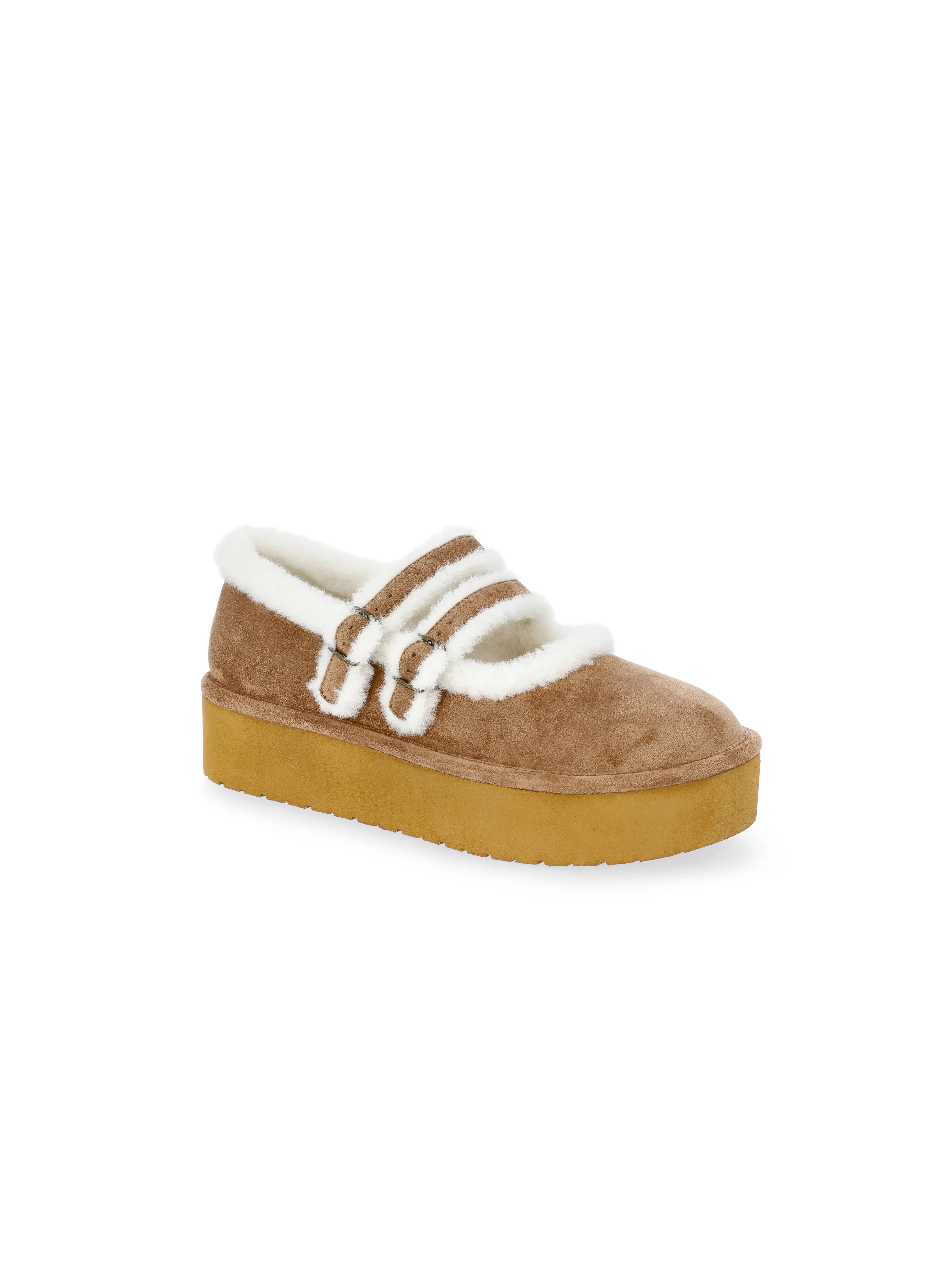 Madden NYC Women's Cozy Platform Mary Janes with Faux Fur Lining | Walmart (US)