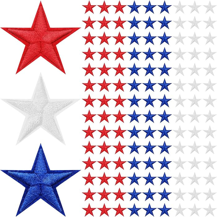 80 Pcs Star Iron on Patches Mini 5 Star Embroidered Patches Sew on Appliques Decorative Embellish... | Amazon (US)