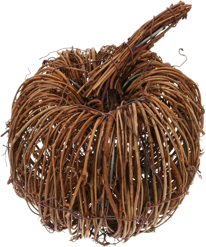 Zerodeko Handwoven Rattan Pumpkin Adornment Lightweight Craft for Halloween Fall Desktop Decor Ha... | Amazon (US)