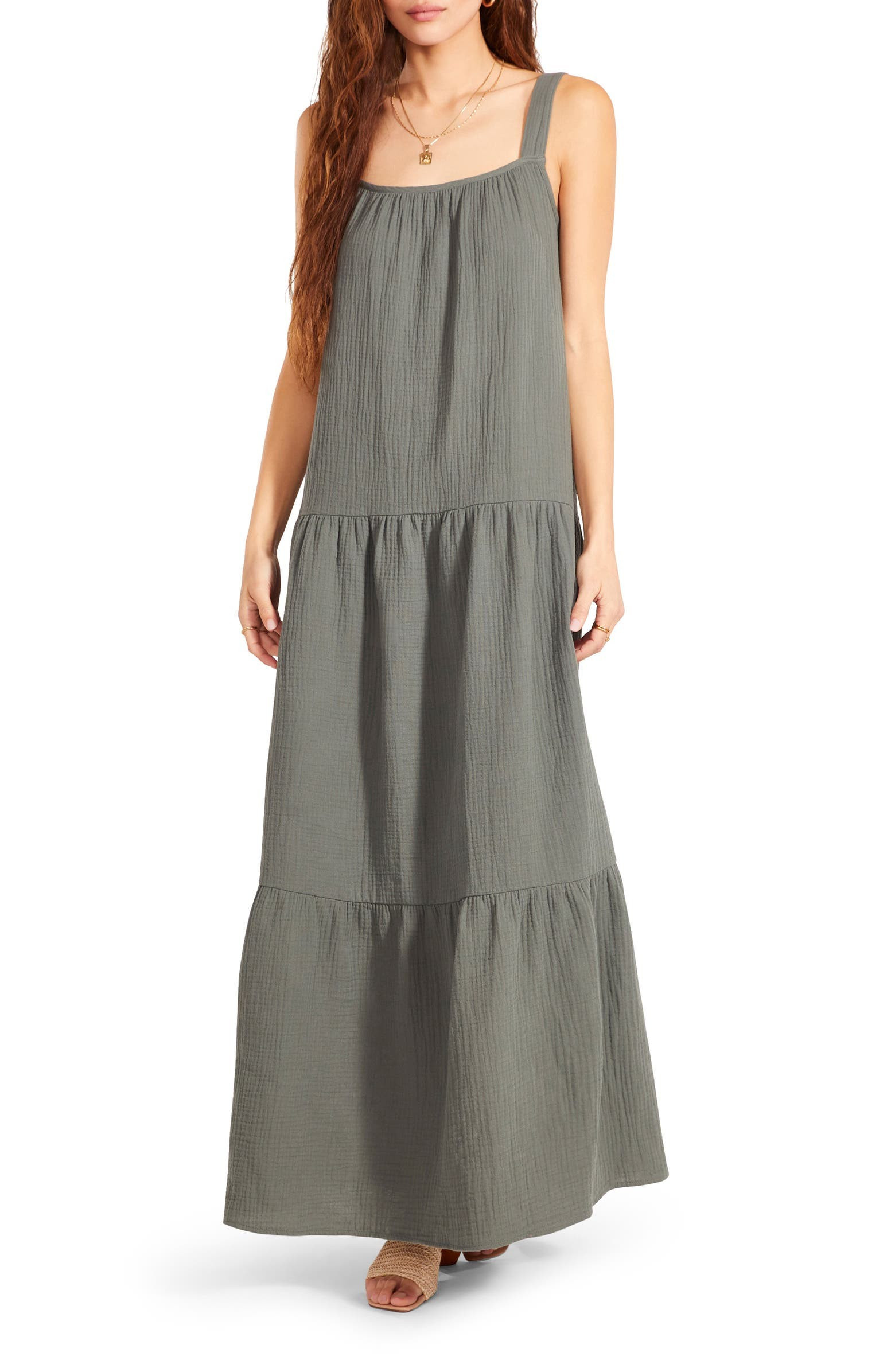 Arianna Sleeveless Tiered Cotton Maxi Dress | Nordstrom