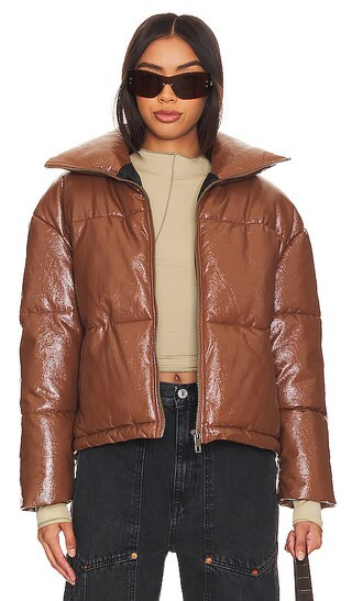 Billie Crinkle Jacket in Camel | Revolve Clothing (Global)