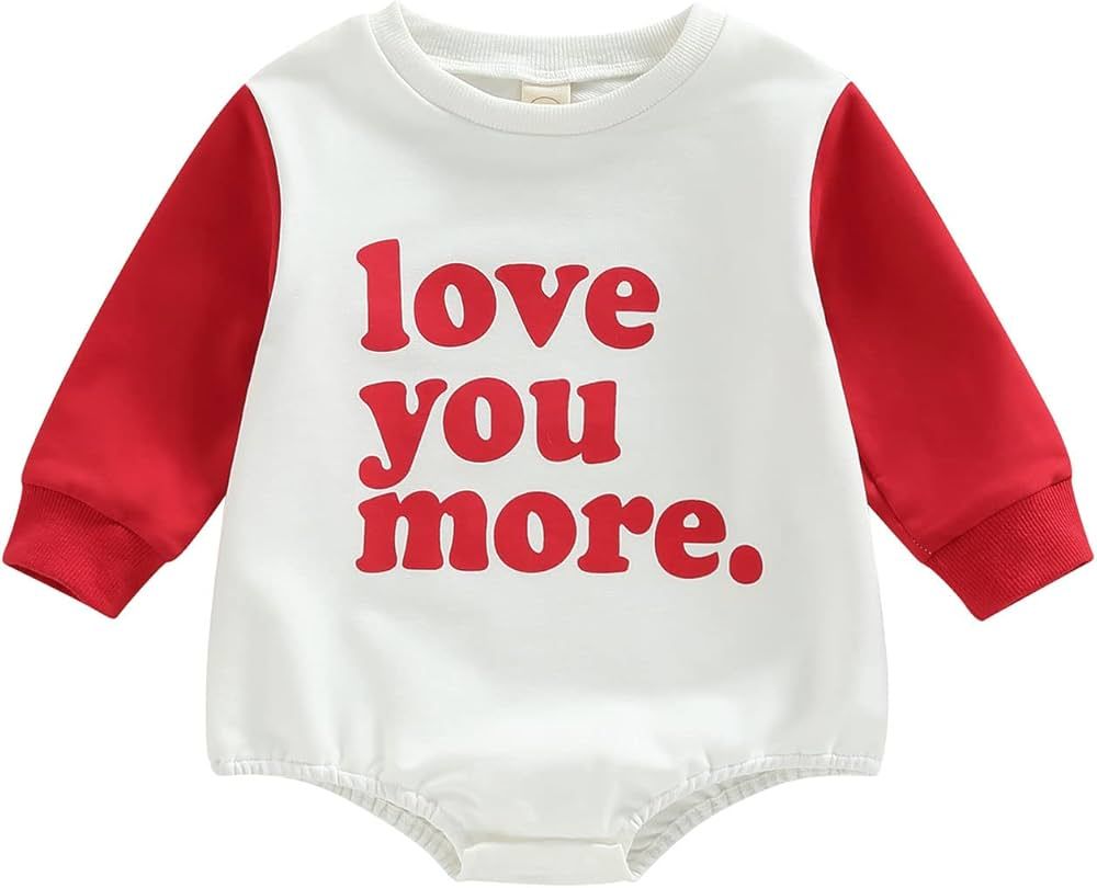 Amiblvowa Baby Girl Boy Oversized Crewneck Pullover Sweatshirt Romper Bubble Onesie Newborn Infan... | Amazon (US)