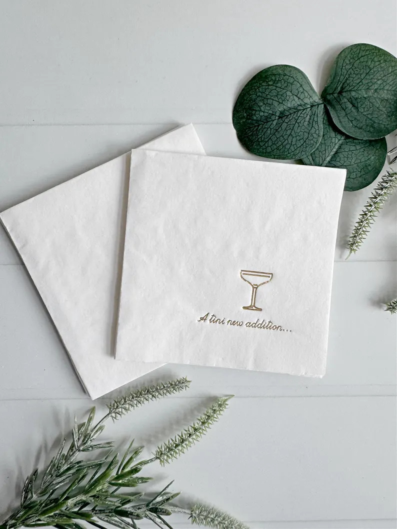 Martini Glass Baby Shower Napkins: "a Tini New Addition" - Set of 16 - Etsy | Etsy (US)