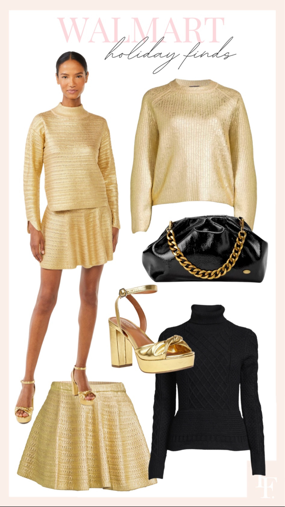 Metallic gold and black Walmart holiday style  

#LTKstyletip #LTKHoliday #LTKGiftGuide