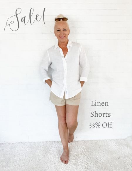 Easy breezy Linen Style for a coastal grandmother/coastal casual look. Linnen box shorts are on sale for 33% off.

#LTKSeasonal #LTKsalealert #LTKstyletip