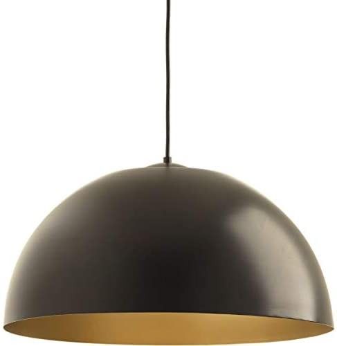 Amazon.com: Dome LED Collection 1-Light Painted Gold Inside Metal Shade Modern Pendant Light Anti... | Amazon (US)