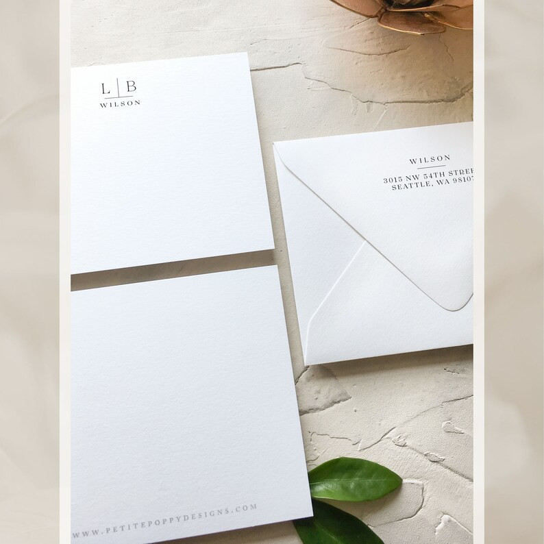 Modern Custom Couples Stationery, Perfect for Elegant Wedding Thank You Cards from the Newlyweds ... | Etsy (US)